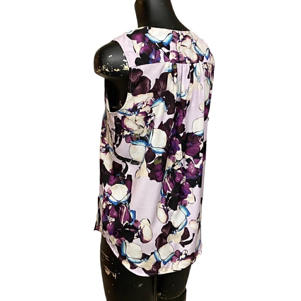 Banana Republic Purple Floral Print Tunic Top - Picture 4 of 6